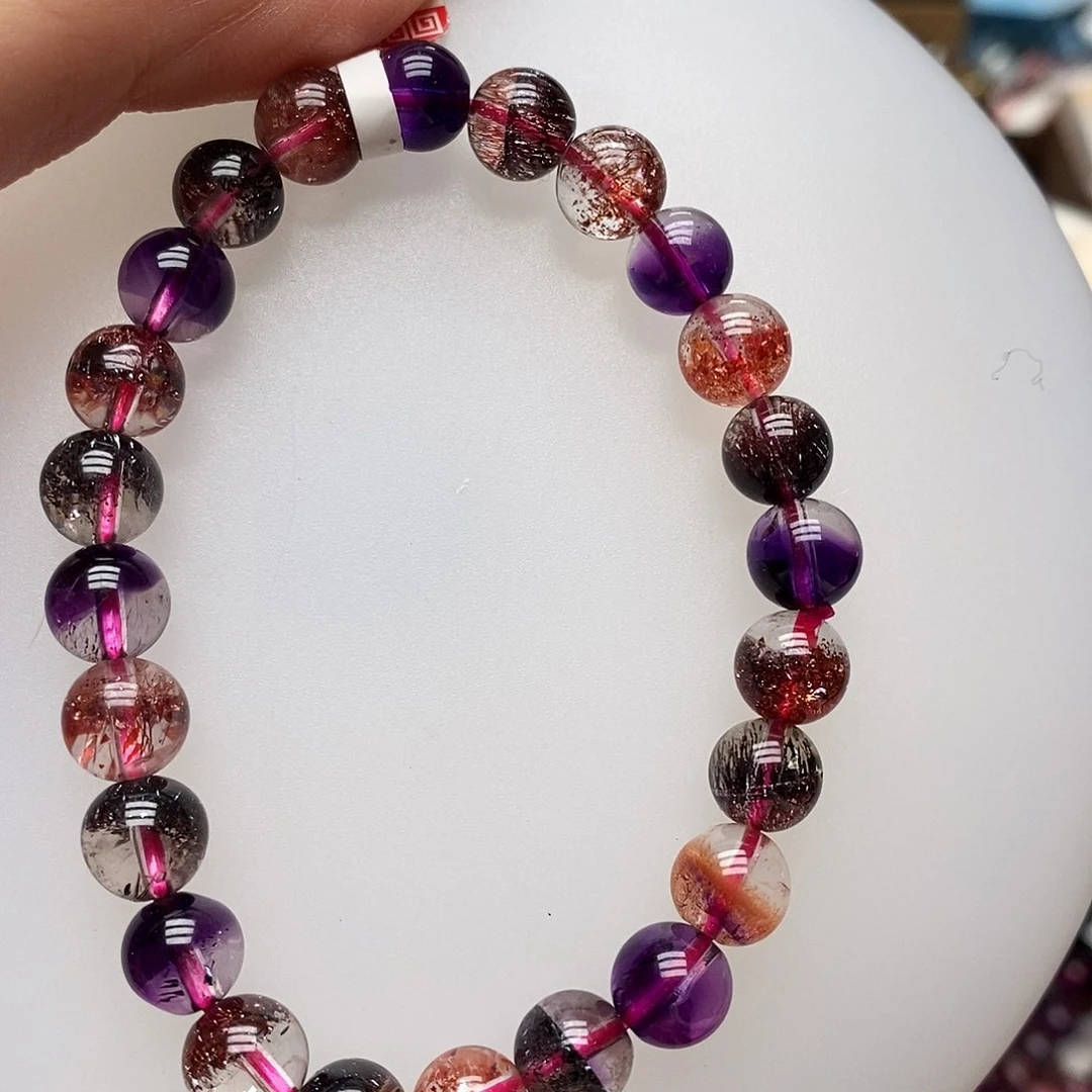 未镶嵌手链水晶h565黑加仑超七7+