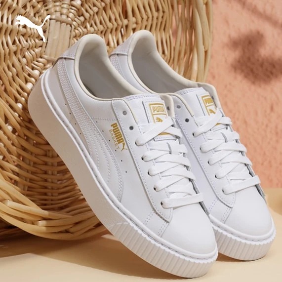 【厚底鞋】PUMA彪马官方女子小白鞋休闲板鞋 BASKETPLATFORM 364040