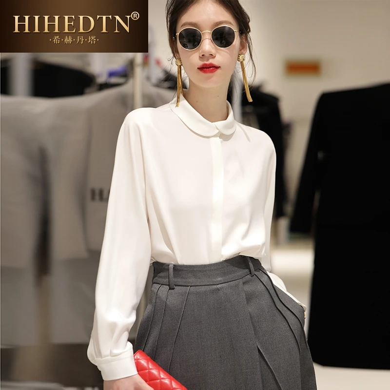 2025春秋新款精致设计感小众法式别致衬衫小月牙领白衬衣女气质