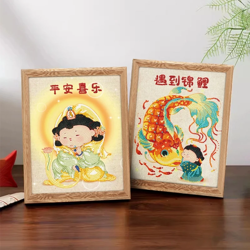 DC/蒂彩【转运小唐人】客厅转运点贴钻石画十字绣手工diy摆台装饰画