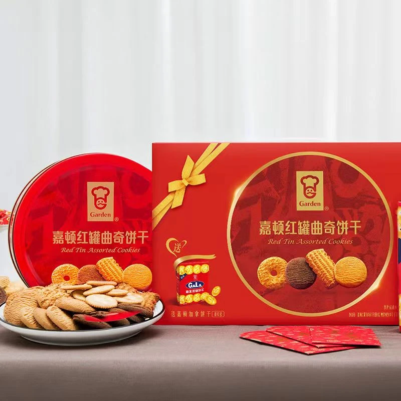 嘉顿红罐曲奇饼干480g+80g组合装加拿曲奇铁盒零食