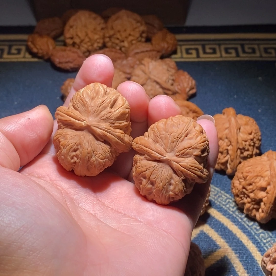 吊坠文玩核桃全品无修元宝一对