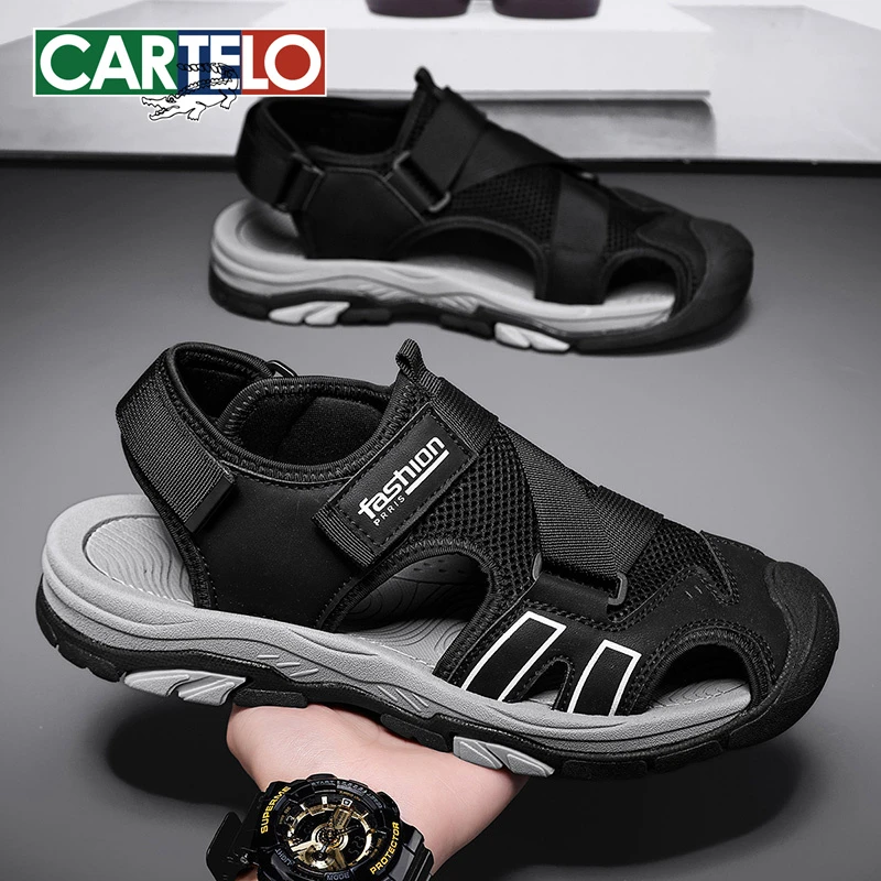 卡帝乐鳄鱼凉鞋男夏季外穿防滑包头洞洞鞋开车户外涉水沙滩朔溪鞋