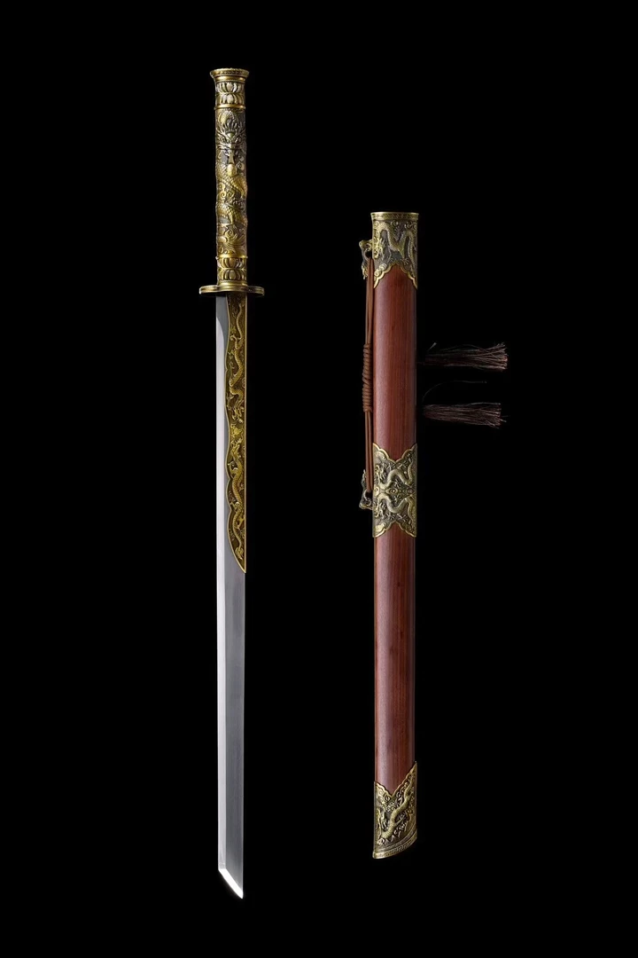 【飞龍唐刀】龙泉市唐横刀高锰钢一体龙骨锻打冷兵器未开刃