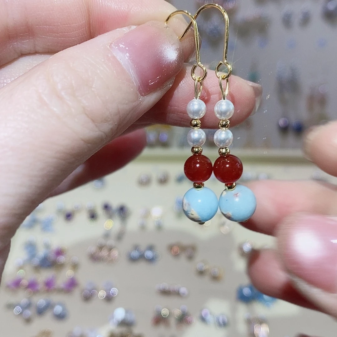 耳饰淡水珍珠银S925镶嵌