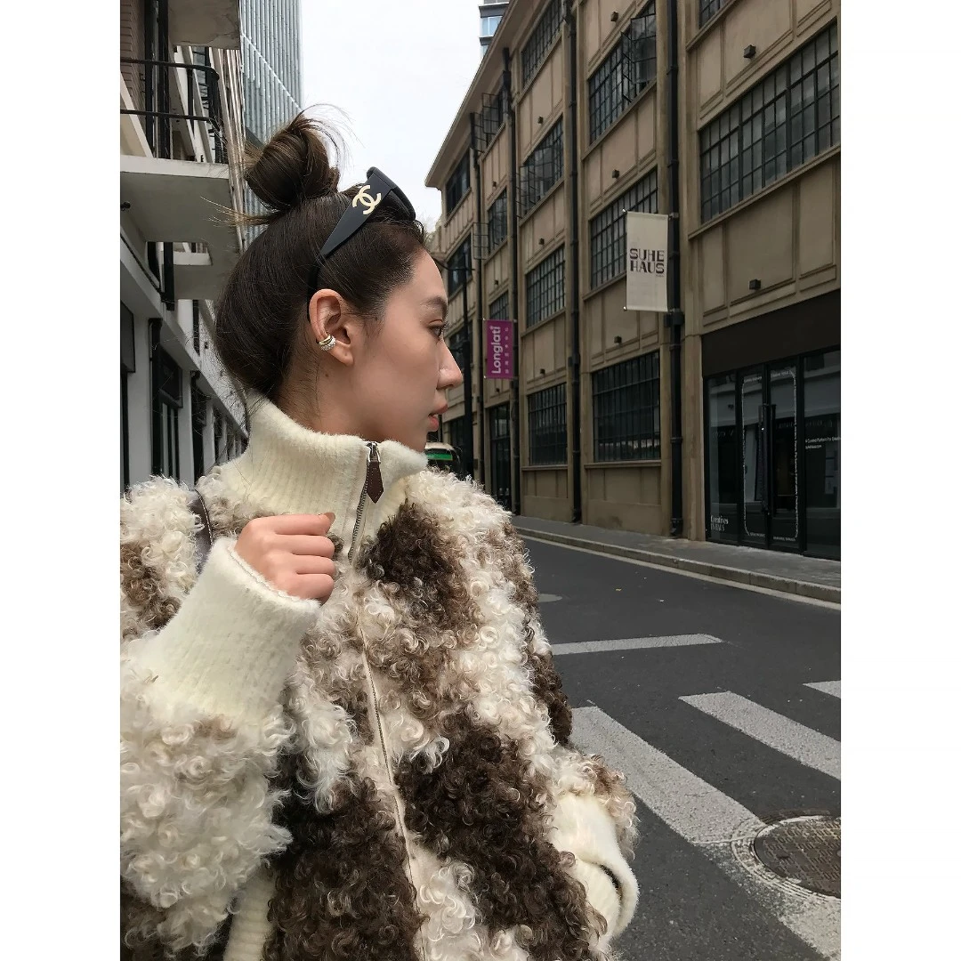 ZHAIAIAIA【小奶牛】冬季休闲宽松短款毛绒短外套W39668GK54