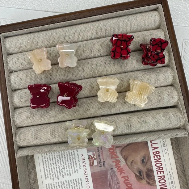 菲妮丝F-1173醋酸小熊抓夹刘海迷你小抓夹