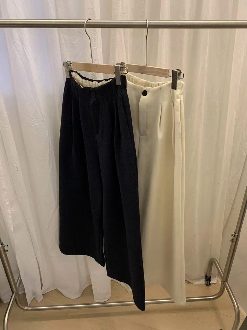 UU韩系简约 0130 休闲裤阔腿裤纯色百搭时尚气质裤长款直筒