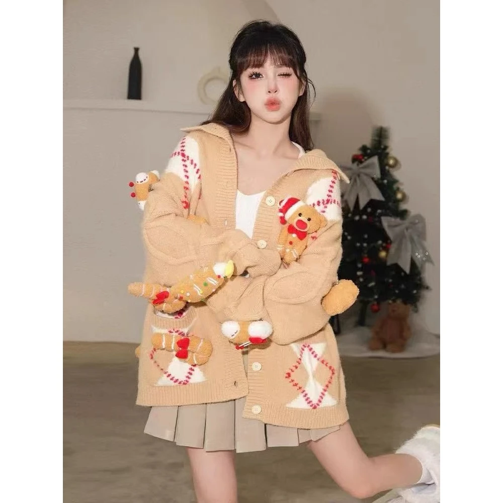 FOG（085）圣诞氛围感长袖针织开衫毛衣外套 4N712SY014