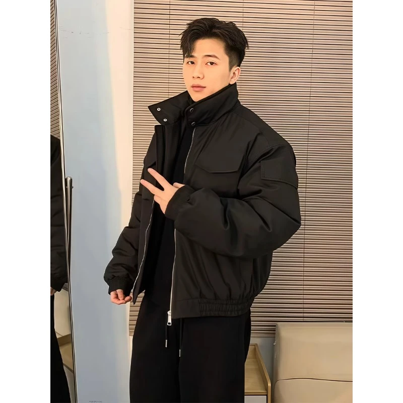 bomber黑色轻骑兵棉服男款冬季保暖外套高级感痞帅美式飞行员夹克