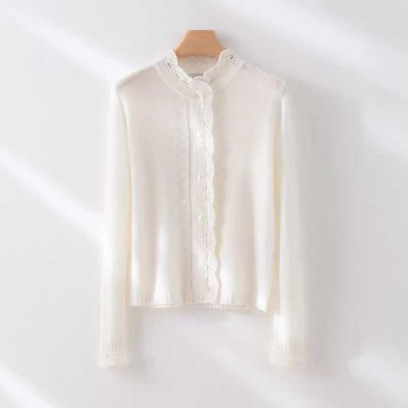 【运费补贴】法式女毛针织衫长袖针织开衫镂空时尚洋气混搭风A860