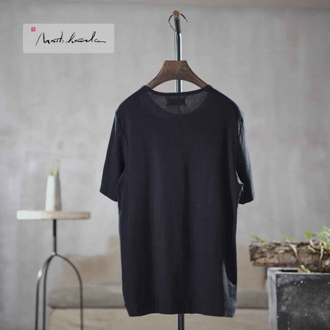 北纬三十度 原创设计师品牌男装夏季文艺休闲百搭宽领T恤20829Y