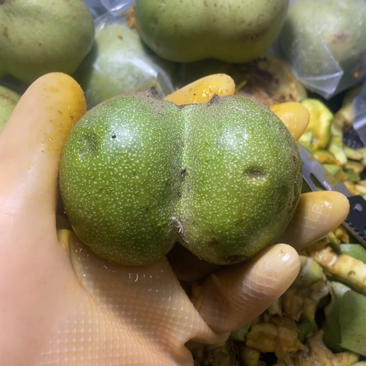 文玩核桃把件青皮四座楼