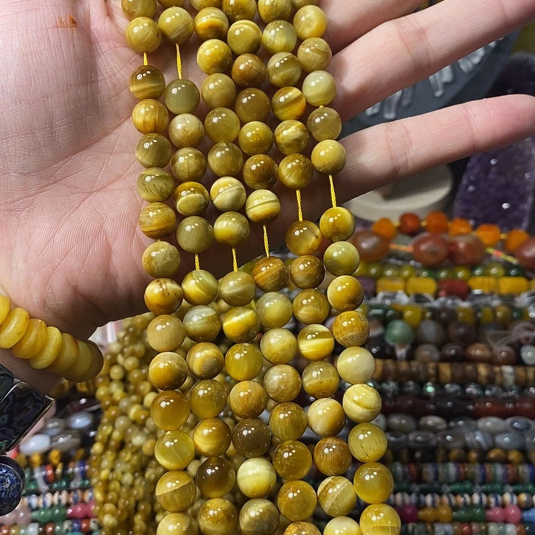 石英质玉未镶嵌，金虎眼10mm，