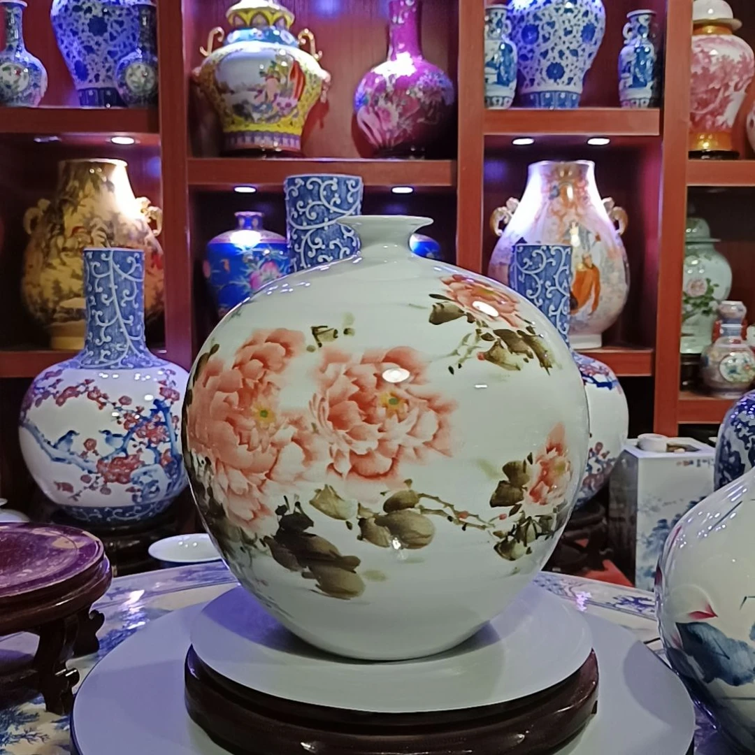 景德镇手绘陶瓷花瓶依*