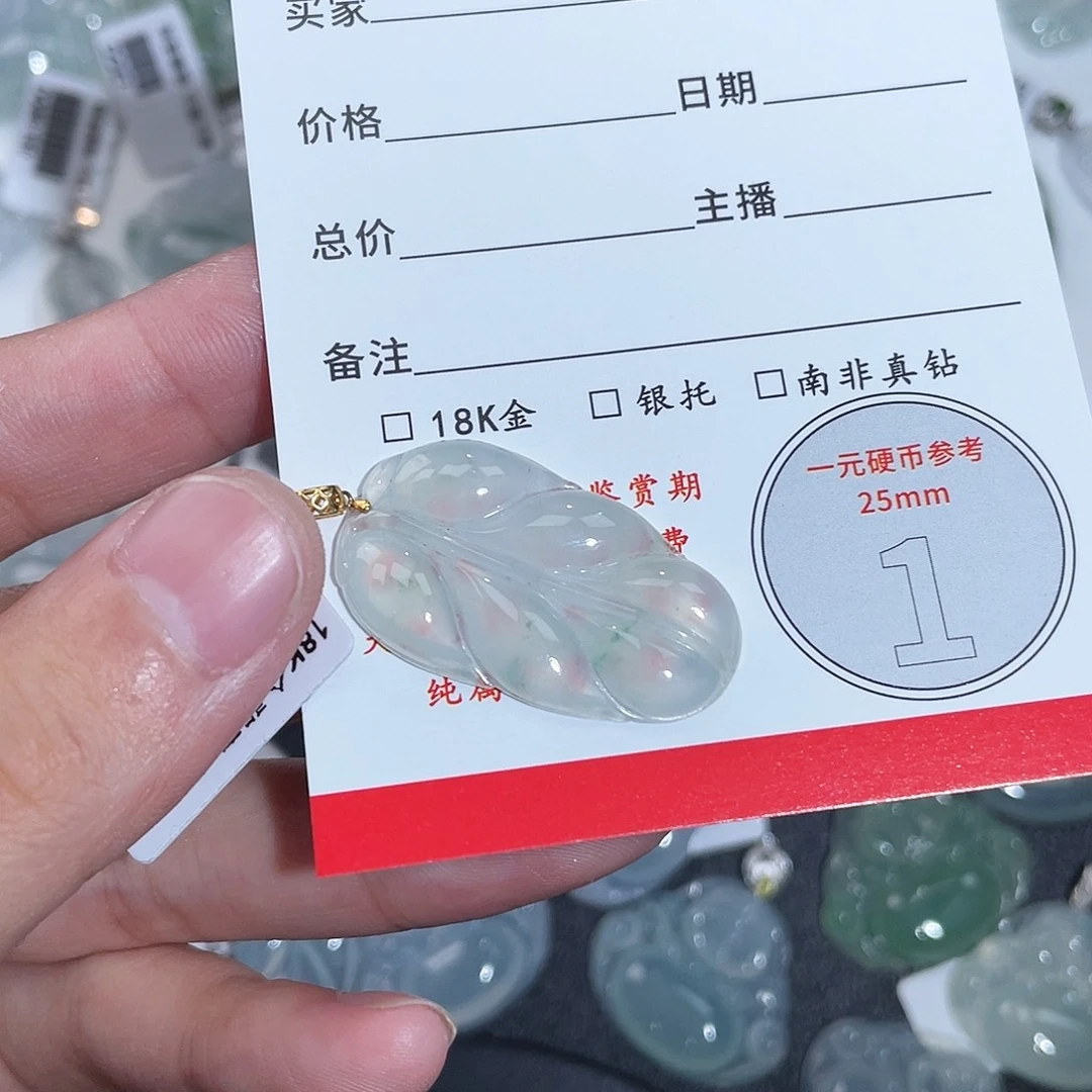 Z***H翡翠18K金镶嵌颈饰