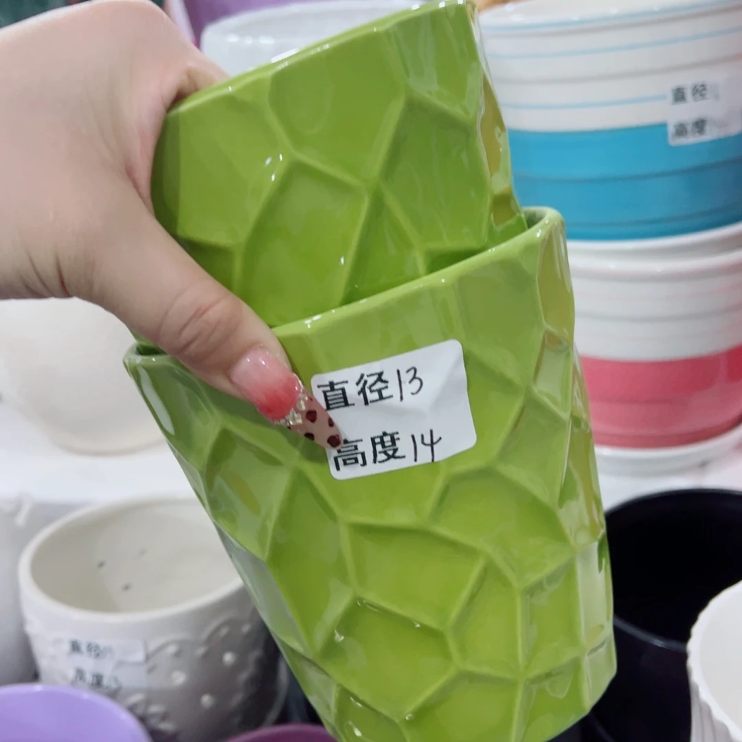 有孔，陶瓷花盆满10米包邮发货