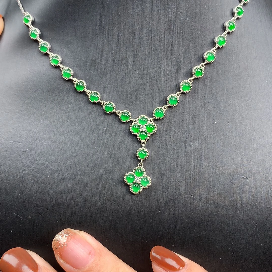 翡翠银S925镶嵌颈饰