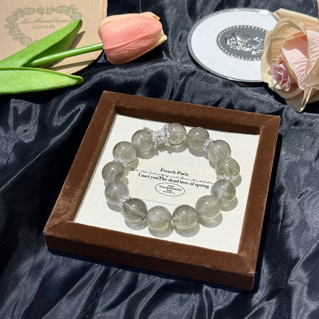 【神秘恋人】灰水晶灰兔毛水晶手串手链 多样性发其一Z277