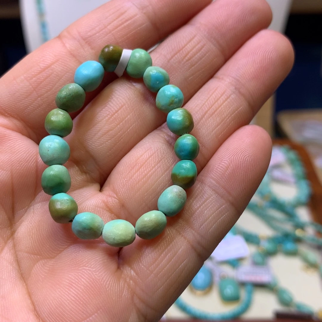 绿松石未镶嵌糖豆半成品