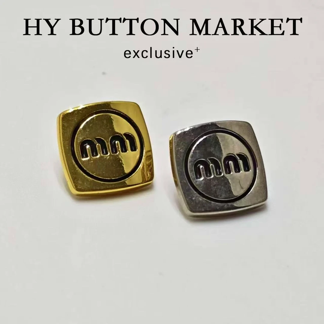 HY新款个性精致方形MM金属纽扣女上衣针织开衫衬衫手缝装饰扣