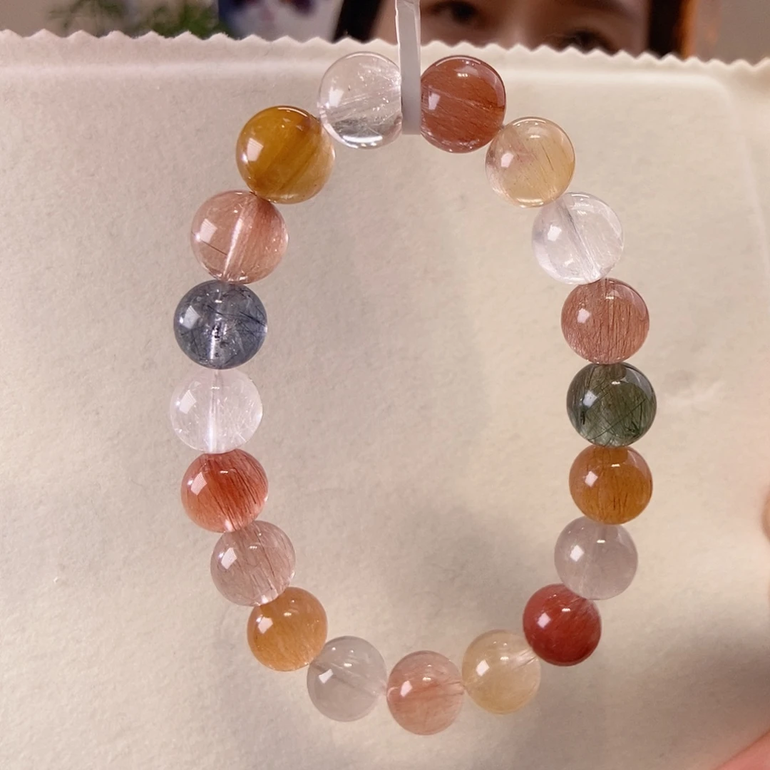 发晶手链未镶嵌彩兔毛9-10