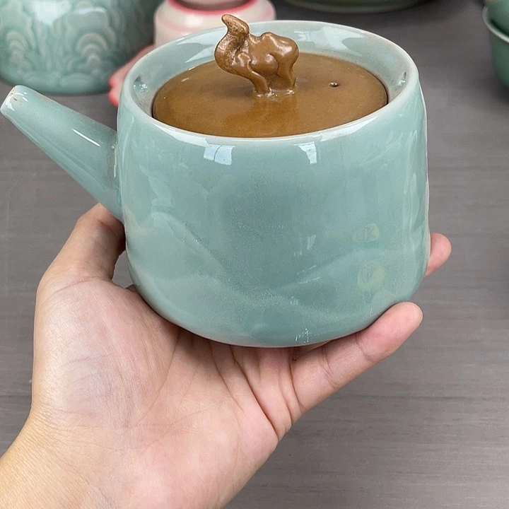 龙泉青瓷好好好啊微瑕没提梁