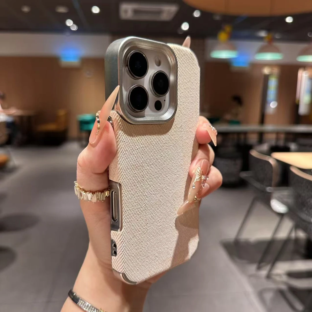 复古电镀牛仔布适用苹果16promax手机壳15全包14防摔13个性12女款
