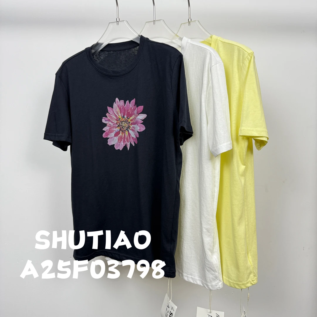 【SHUTIAO】2025夏季：新款小众设计款T恤A25F03798
