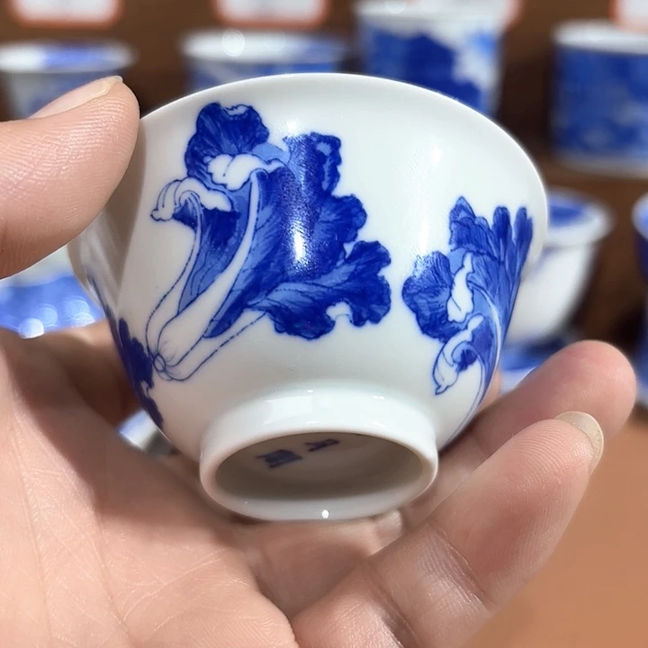 青花手工手绘福利杯