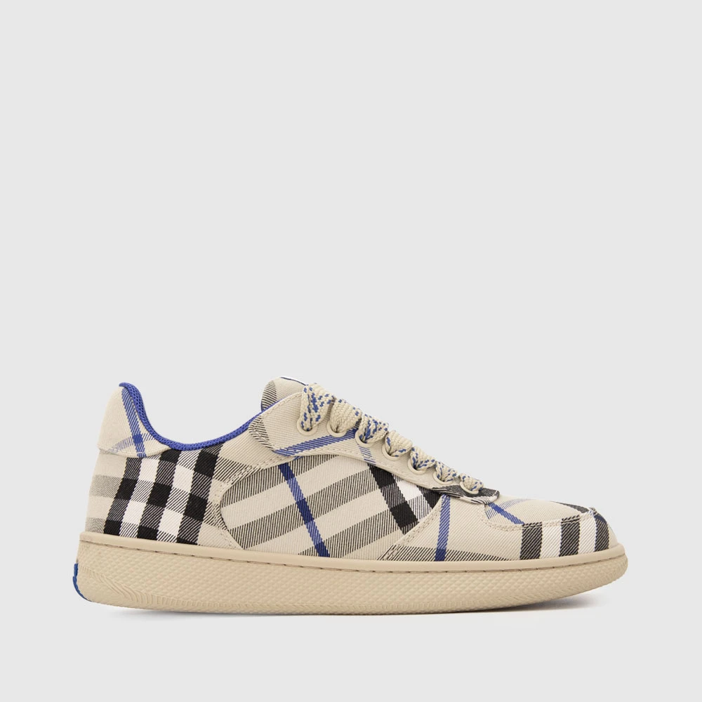 BURBERRY博柏利春夏格纹系带圆头时尚女鞋运动休闲鞋板鞋8095373