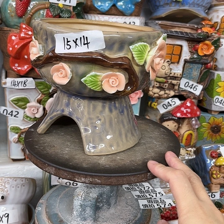 紫砂花盆粗陶材质多肉花盆