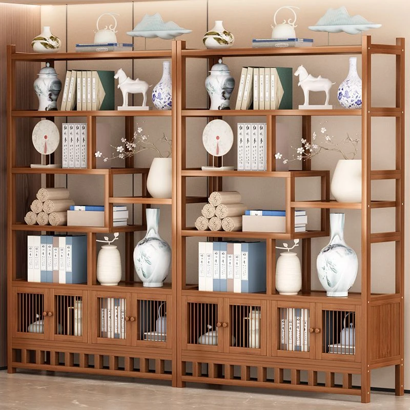 博古架多宝阁茶叶展示柜包邮客厅新中式置物架古摆件柜书架收纳