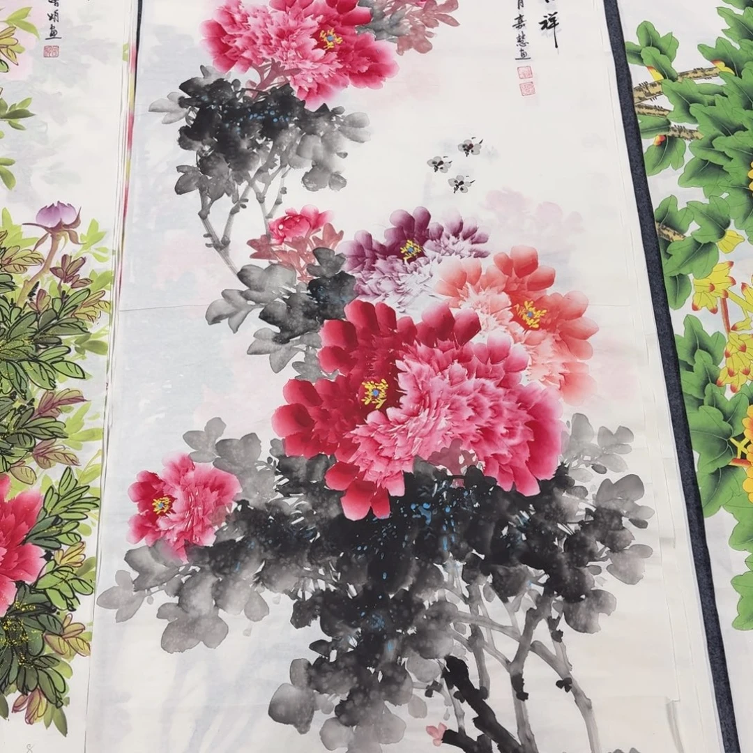 国画140×70手绘画画画
