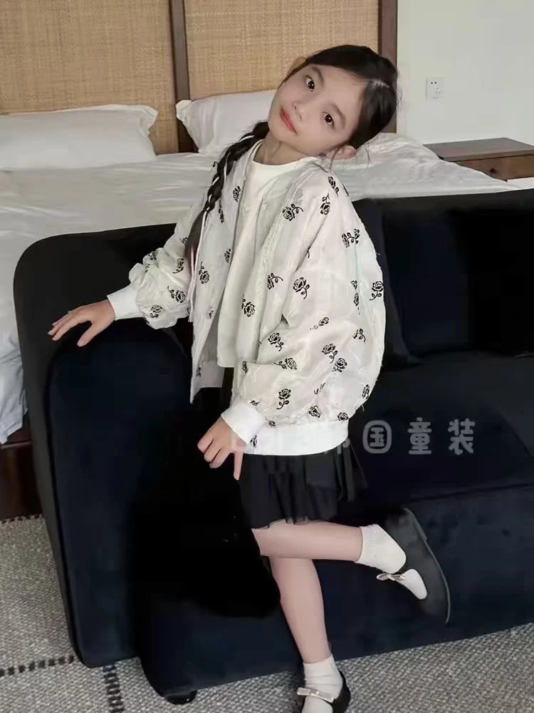 女童棒球服春季洋气拉链衫夹克外套女宝