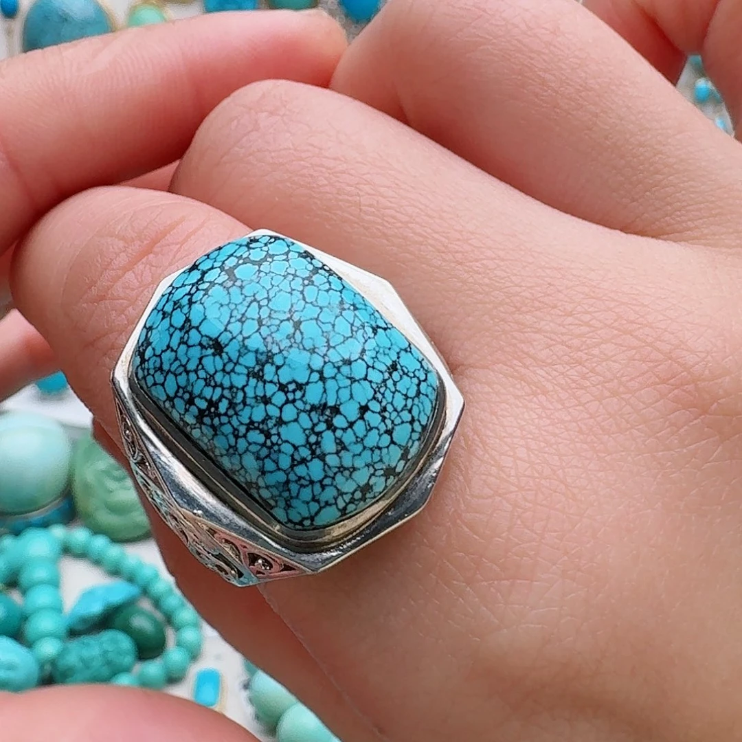 绿松石银S925镶嵌配饰