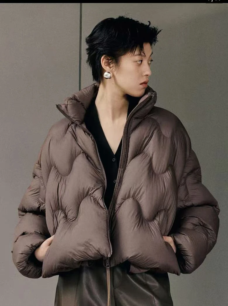 云朵感羽绒服女短款立领YKK拉链