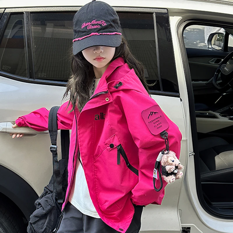 女童春秋冬季外套2025时尚女孩新款户外保暖防风三合一冲锋衣外套