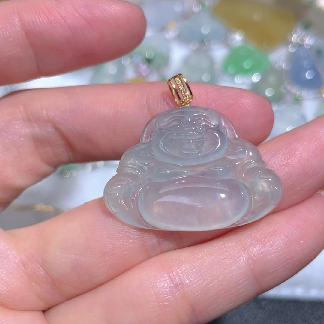 翡翠颈饰18K金镶嵌翡翠