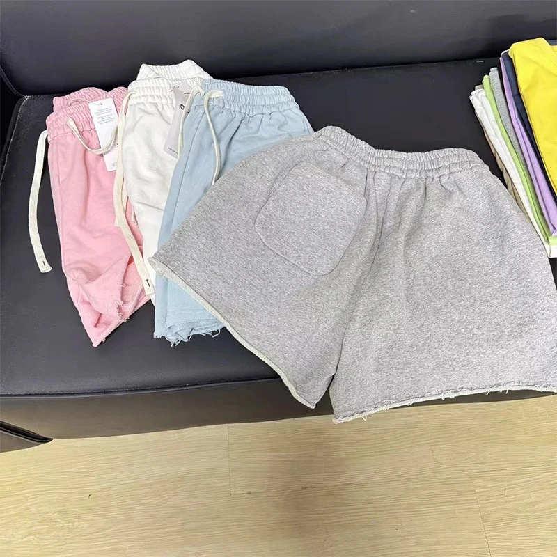 美式抽绳运动阔腿短裤女夏季2025新款小众设计感卷边宽松超火卫裤