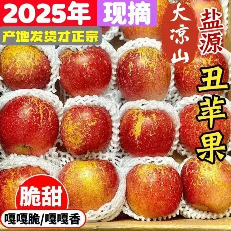 正宗大凉山丑苹果现摘现发脆甜多汁肉厚营养丰富