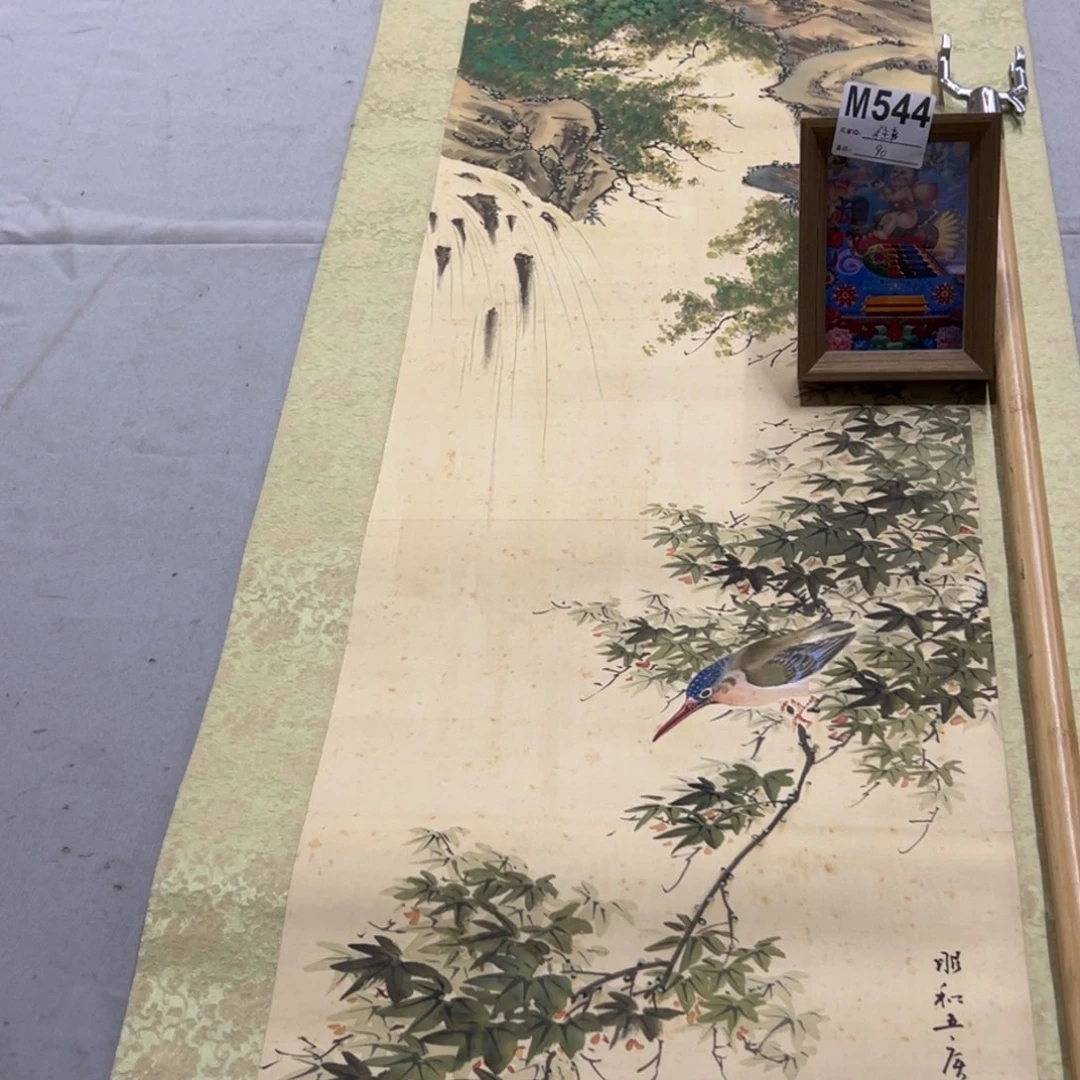 国画往****0手绘临摹花鸟挂轴