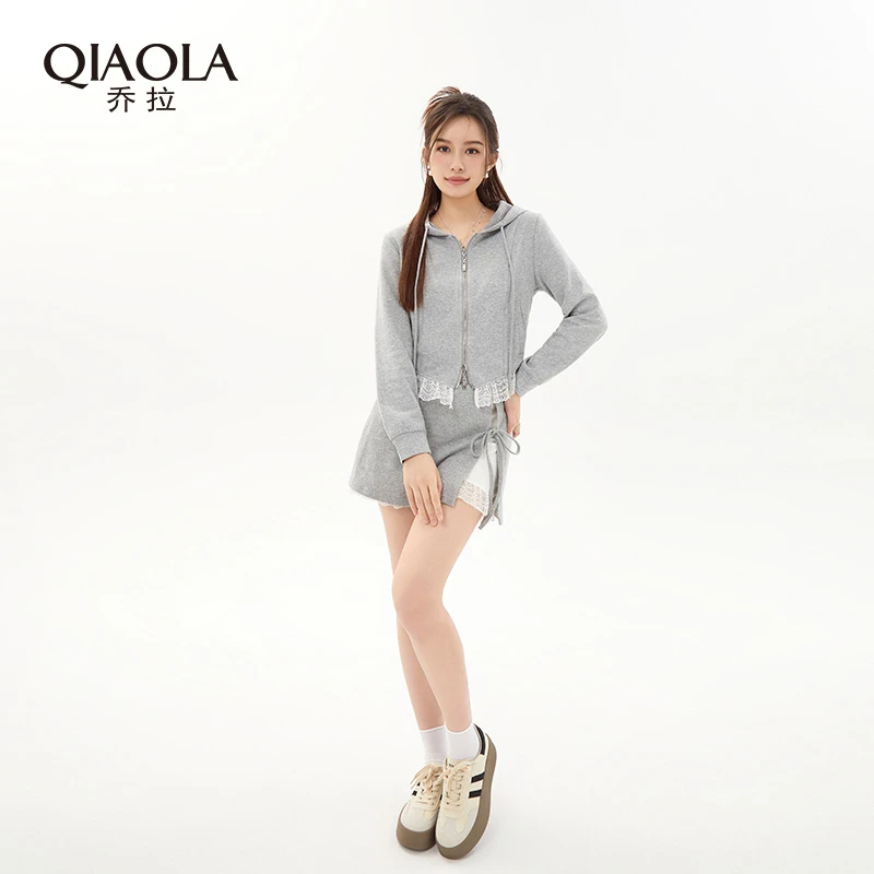 QIAOLA/乔拉【贝拉周末】小众设计春季新款针织休闲时尚套装预售