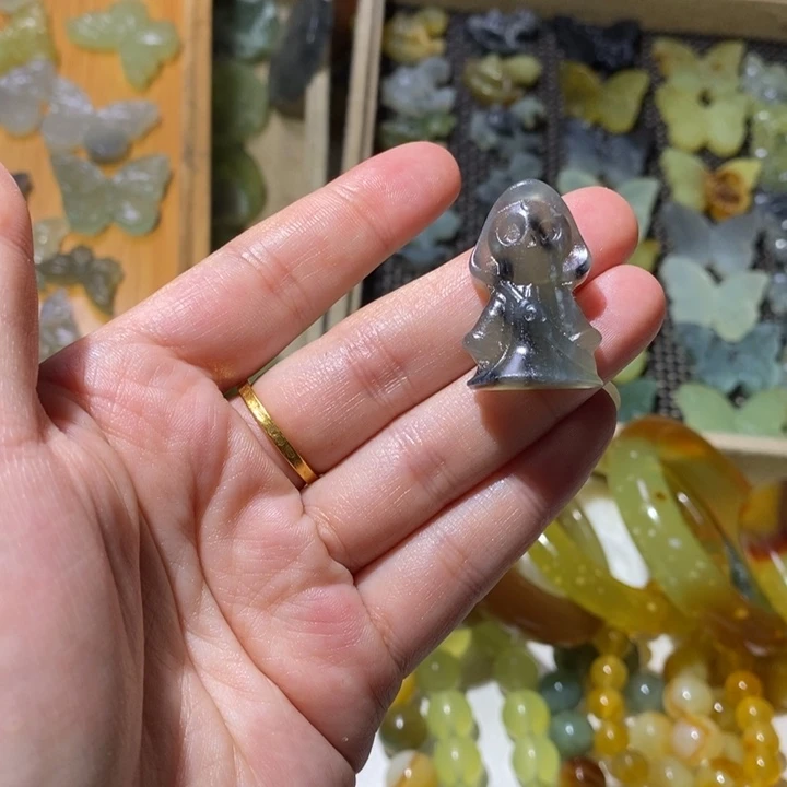 蛇纹石玉合金颈饰