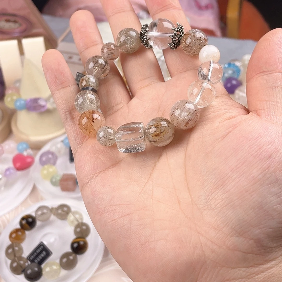 银S925镀金镶嵌手链水晶