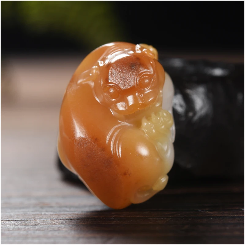玉石缘【招财貔貅20g】新疆和田玉黄沁籽料精品男女款挂件吊坠