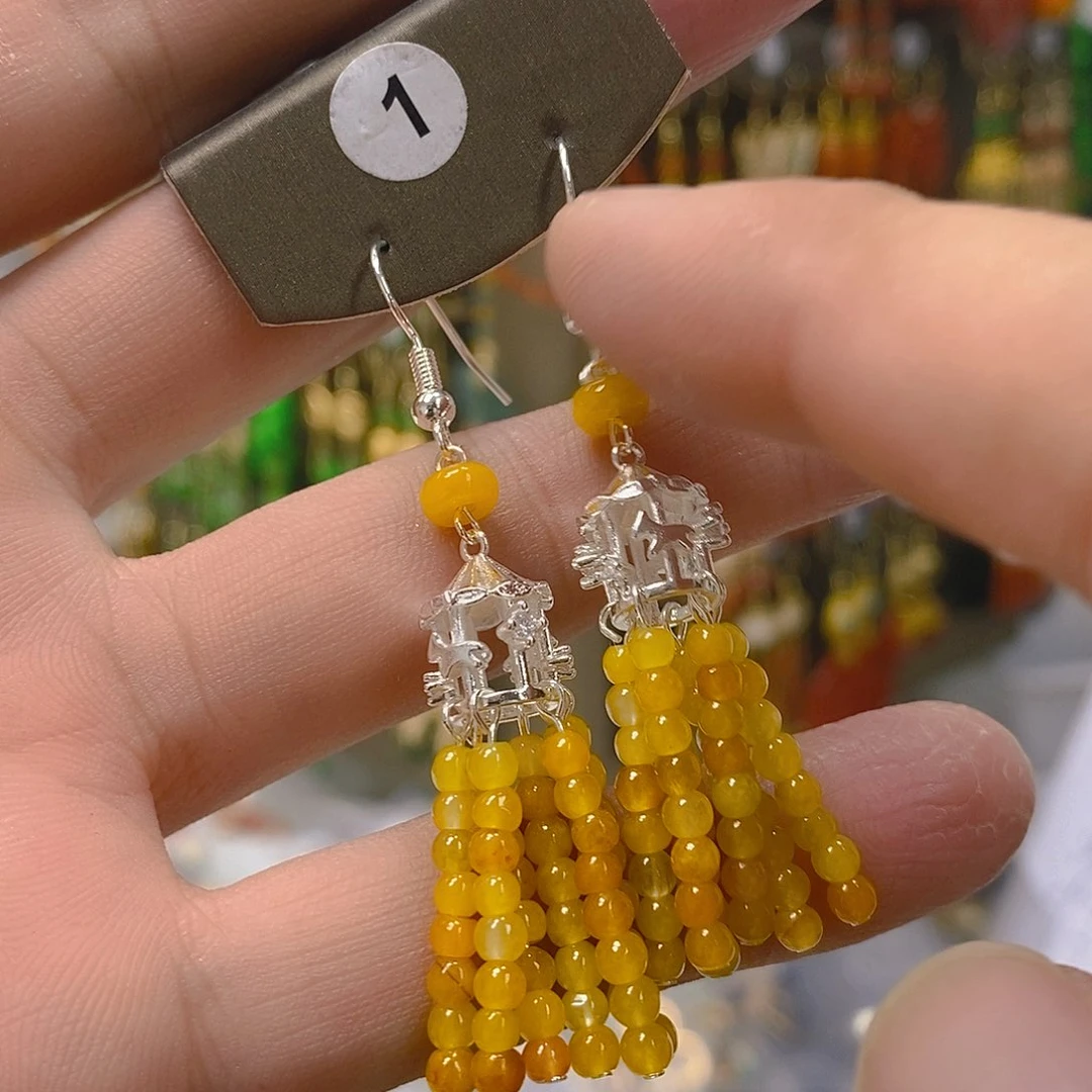 翡翠合金耳饰翡翠