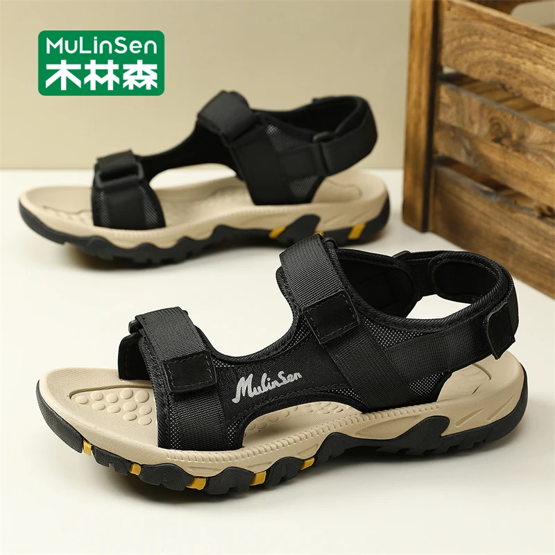 木林森凉鞋男款夏季外穿涉水凉鞋厚底防滑休闲开车不累脚沙滩鞋男