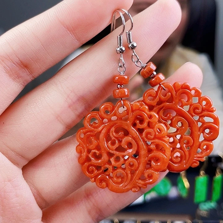 翡翠未镶嵌耳饰饰品