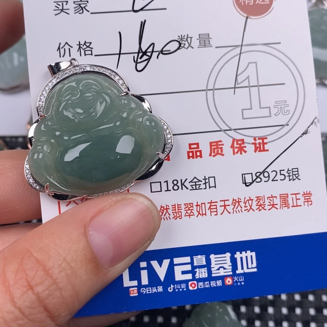 E***翡翠银S925镶嵌颈饰